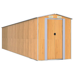 Helloshop26 Abri de jardin cabane cabanon maison de stockage remise extérieur hangar outils robuste clair 192 x 855 x 223 cm acier galvanisé marron 02_0022310