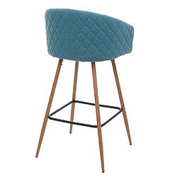 Acheter Mendler 2x tabouret de bar HWC-D72, chaise bar/comptoir, avec dossier, tissu ~ turquoise