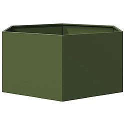 Acheter vidaXL Jardinière vert olive hexagone 104x90x45 cm acier