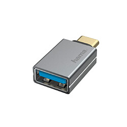 HAMA Adaptateur USB-OTG, fiche USB-C - port USB, USB 3.2 Gen1, 5 Gbit/s, alu