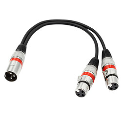 Adaptateur De Microphone Xlr Y-cable Câble Audio De Mixage 3 Broches Flexible Argent pas cher