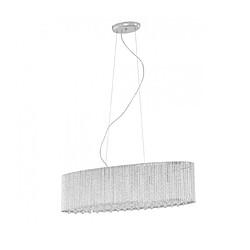 Luminaire Center Suspension en cristal Anabella argent en verre