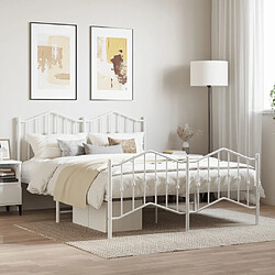 Maison Chic Lit adulte - Lit simple Cadre de lit métal avec tête de lit/pied de lit,Structure du lit Contemporain pour chambre blanc 140x200cm -MN57444