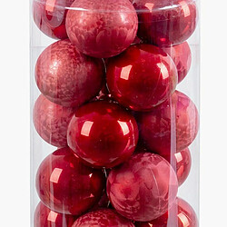 Avis BigBuy Christmas Boules de Noël Rouge Plastique 6 x 6 x 6 cm (20 Unités)