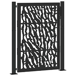 vidaXL Portail de jardin noir 105x130 cm acier conception de tracés