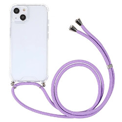 Coque en TPU + acrylique anti-chute, avec longe réglable violet pour votre Apple iPhone 13 mini 5.4 pouces