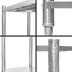 Acheter Helloshop26 Étagères gastronomie meuble charge lourde cuisine 155 cm acier inoxydable 16_0000504