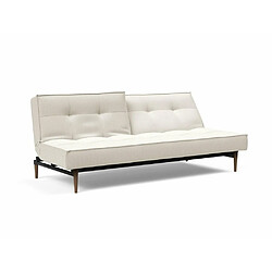 Inside 75 INNOVATION LIVING Canape SPLITBACK STYLETTO convertible lit 115*210 cm piétement noyer Tissu Bouclé Off White