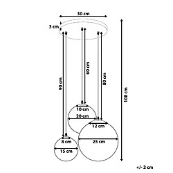 Avis Beliani Lampe suspension LADON Verre Transparent