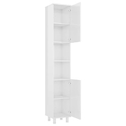 Acheter Maison Chic Armoire de salle de bain,Meuble de rangement,Meuble haut Blanc brillant 30x30x179 cm Aggloméré -GKD777967