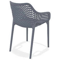 Alterego Chaise de jardin / terrasse 'SISTER' gris foncé en matière plastique pas cher