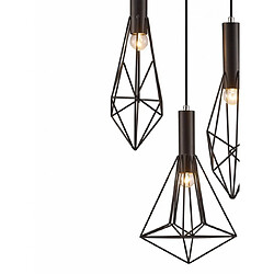 Luminaire Center Suspension Kristoff Noir 3 ampoules 47cm pas cher