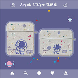 GUPBOO Airpods Coque Housse Étui Protecteur Compatible pour AirPods 3-cuir de dessin animé mignon astronaute