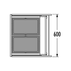 Acheter Poubelle encastrable 2 bacs pour meuble coulissant 60L (28+28) Hailo Triple XL