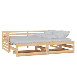 vidaXL Lit coulissant sans matelas 2x(90x200) cm Bois de pin massif