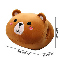 Universal 30 * 25cm mignon animal cochon ours hands chauds oreiller d'hiver cadeau de jouet en peluche moelleuse (marron)