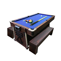 Simba BILLARD BLEU 7FT + HOCKEY DE TABLE + TABLE DE TENNIS + PLAN COVERTOUR + BANCS