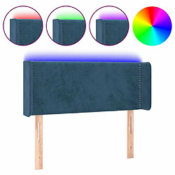 Maison Chic Tête de lit moderne à LED lumineuse pour chambre - Décoration de lit Bleu foncé 93x16x78/88 cm Velours -MN78492