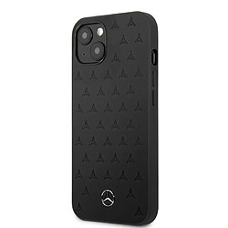 Mercedes Benz Coque arrière rigide cuir véritable pour iPhone 13 Mini -noir