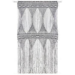 vidaXL Rideau en macramé Anthracite 140x240 cm Coton