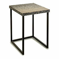 Gift Decor Table d'appoint Gris Métal Nacre noire Contre-plaqué (47 x 62 x 47 cm)