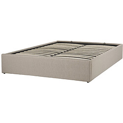 Acheter Beliani Lit double en tissu beige 140x200 avec coffre DINAN