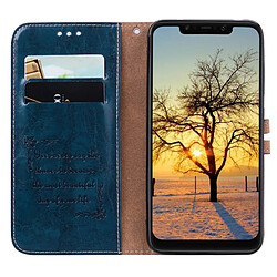 Wewoo Etui à rabat horizontal en cuir de style business à la texture de cire pour Xiaomi Pocophone F1, avec support et emplacements pour cartes et porte-monnaie (bleu) pas cher