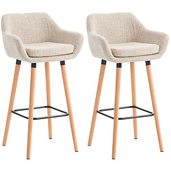 Non Lot de 2 tabourets de bar Grant tissu