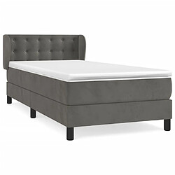 vidaXL Sommier à lattes de lit et matelas Gris foncé 90x190 cm Velours