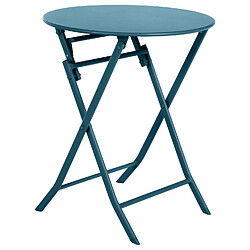 Hesperide Table de jardin pliable ronde Greensboro - 2 Places - Bleu canard