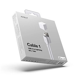 Cable 1 Avolt USB A 1,8m Gotland Gray - Gris pas cher