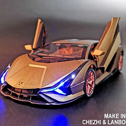 Universal 1: 24 Grande taille Lamborghini County Alliage Voiture Modèle Moulée Coupé Jouet Enfant Garçon Puissant Retrait Enfant Garçon Cadeau(Vert)