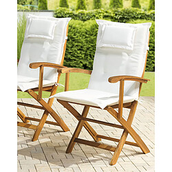 Beliani Chaise de jardin MAUI Bois Blanc cassé