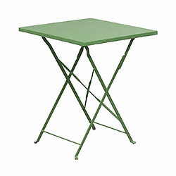 Mes Ensemble table + 2 chaises de jardin en métal vert - BACA