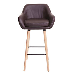 Mendler Tabouret de bar Malmö T381, chaise de bar tabouret de comptoir ~ simili cuir, marron