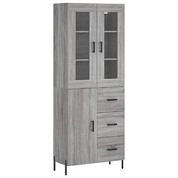 vidaXL Buffet haut Sonoma gris 69,5x34x180 cm Bois d'ingénierie