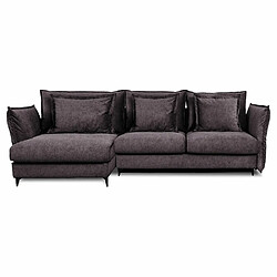 MAISON AUBERTIN Canapé Tissu Angle G Gris foncé Verduro 3 Pl