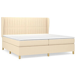 vidaXL Sommier à lattes de lit avec matelas Crème 200x200 cm Tissu