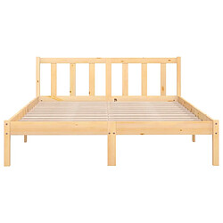 Avis vidaXL Cadre de lit sans matelas bois massif 140x190 cm