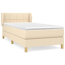 Maison Chic Structures de lit + matelas,Lit à sommier tapissier avec matelas Crème 80x200 cm Tissu -MN98879