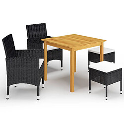 Maison Chic Ensemble de salle à manger de jardin 5 pcs,Table et chaises d'extérieur Noir -GKD621196