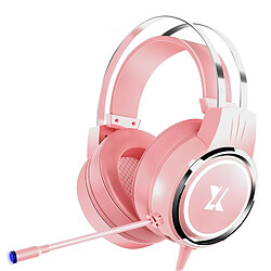 Universal Écouteurs filaires roses Écouteurs PC Gamers Stéréo Casque pliant Flexible Réglable MIC Casque Ordinateur Portable/PC/Téléphone Cellulaire Cadeau pour les filles |