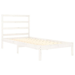 Acheter Maison Chic Lit Moderne Chambre - Cadre/structure de lit pour adulte Blanc Bois massif 90x190 cm Simple -MN24350