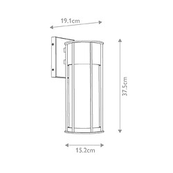 Elstead Lighting Applique murale extérieur Camillo Verre à graines transparent,aluminium Laiton naturel peint