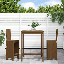 Maison Chic Table de bar et chaises d'extérieur 3 pcs,Ensemble de bar de jardin pour relax marron miel bois pin massif -GKD943351