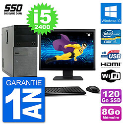 PC Dell 3010 MT Ecran 19" i5-2400 RAM 8Go SSD 120Go HDMI Windows 10 Wifi - Occasion