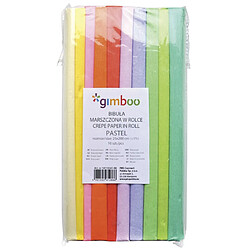 Avis Gimboo - Lot de 10 rouleaux de papier crépon de 25 x 200 cm assortis / ruban crépon multicolore crème, idéal pour les loisirs créatifs / 1 paquet - 10 rouleaux / couleurs assorties