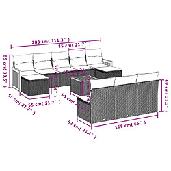 Avis Maison Chic Salon de jardin 11 pcs avec coussins | Ensemble de Table et chaises | Mobilier d'Extérieur gris résine tressée -GKD32947