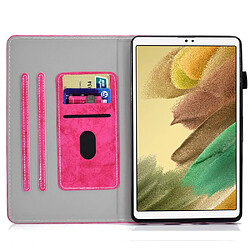 Etui en PU motif de couture, magnétique avec support et porte-carte pour Samsung Galaxy Tab A7 Lite 8.7-pouces (T220/T225) - rose