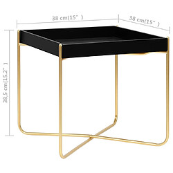 vidaXL Table d'appoint Noir et doré 38x38x38,5 cm MDF pas cher